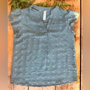 ⚡️ Teal Ruffled Sleeve Top